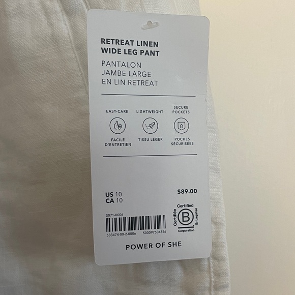 ATHLETA Retreat Linen wide leg pant - Picture 5 of 5